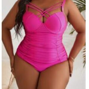 SHEIN Pink Strappy One-Piece Swimsuit NWT Size 4X/20